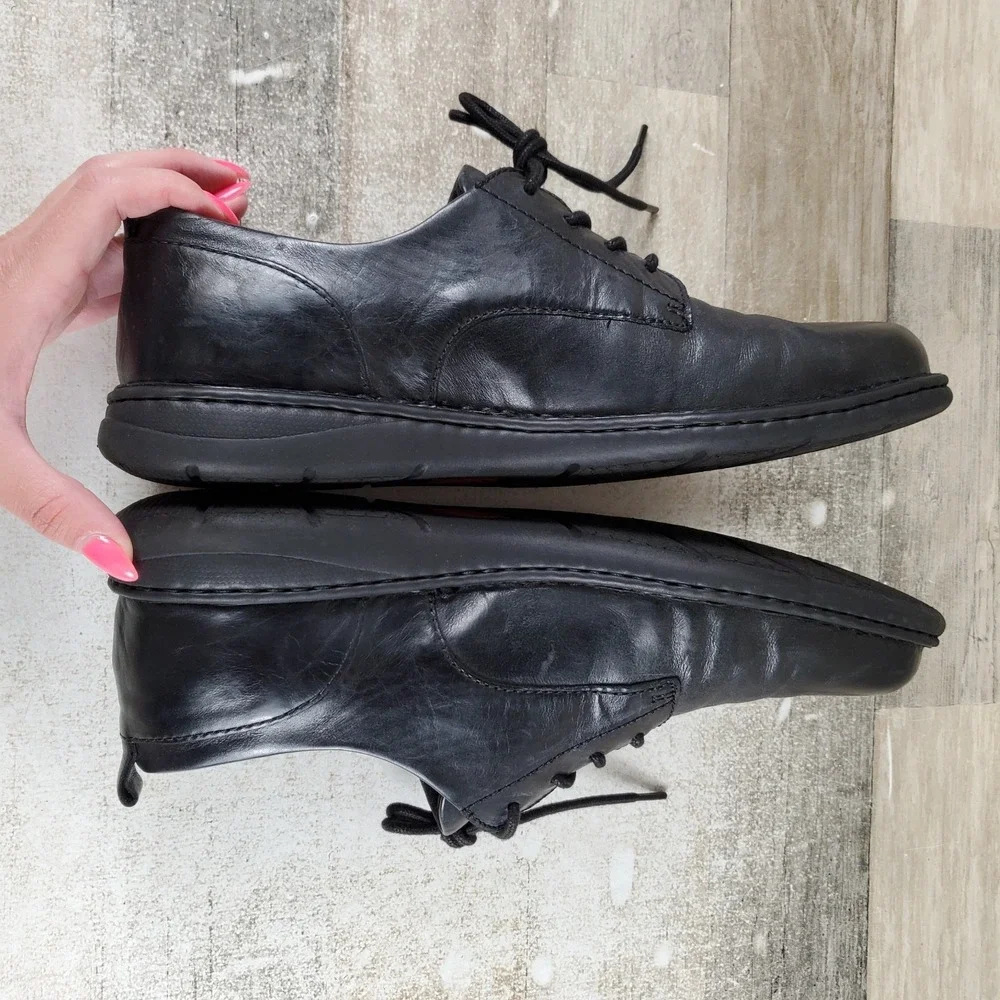 Born Todd Mens Oxford Shoes Sz 10 M Comfort Black Leather Handcrafted Lace Up